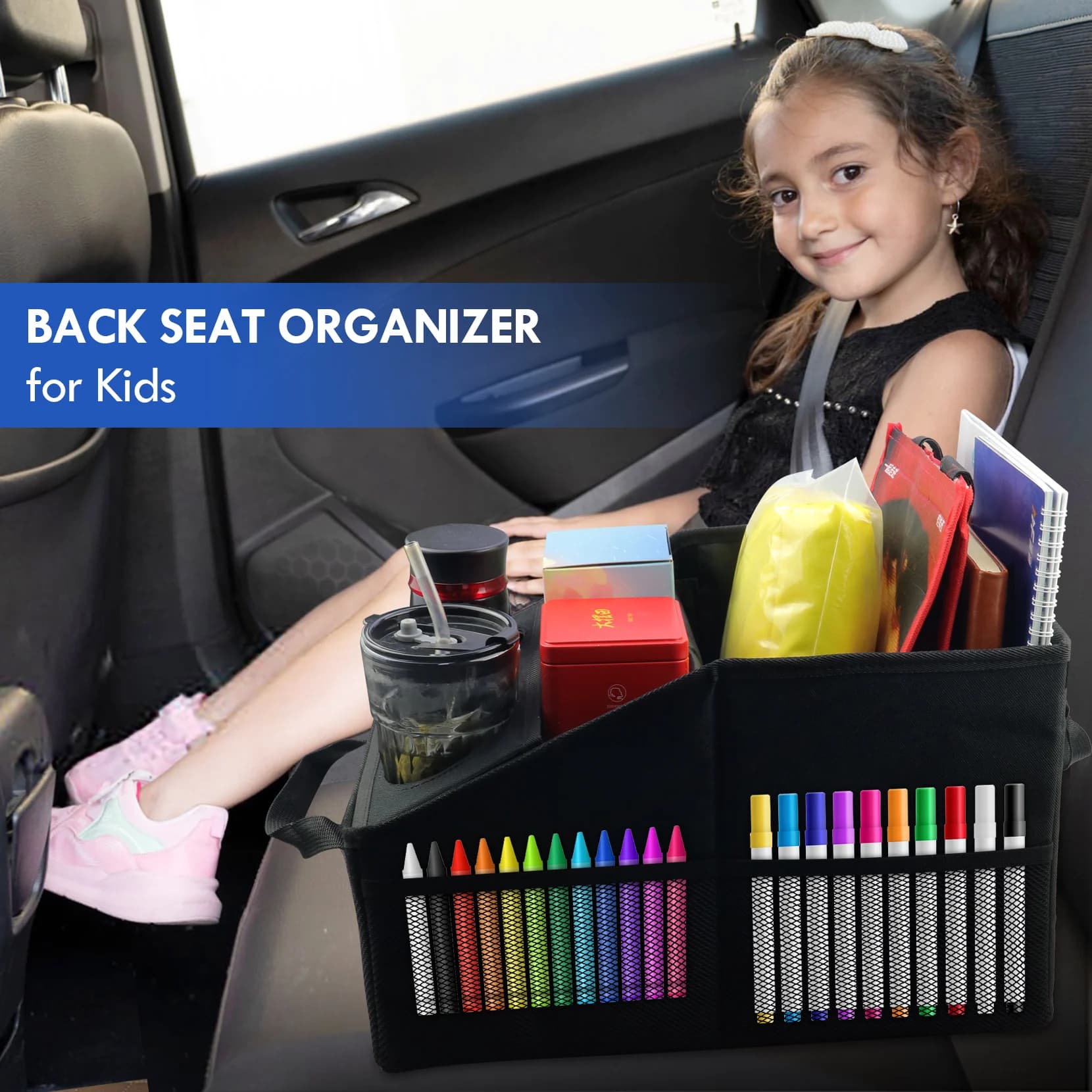 Car Trunk Organizer - Car Organizer, Foldable Trunk Organizer, Sturdy Auto Parts Organizer, Black