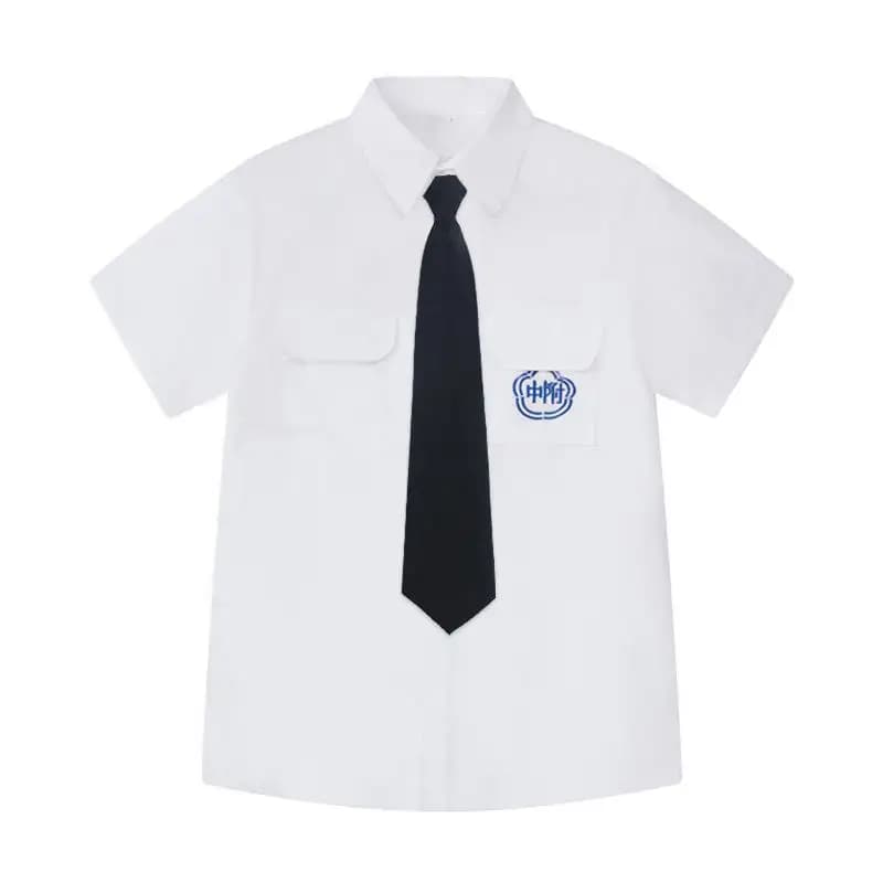 M / Included men's short-sleeved white shirt + tie
