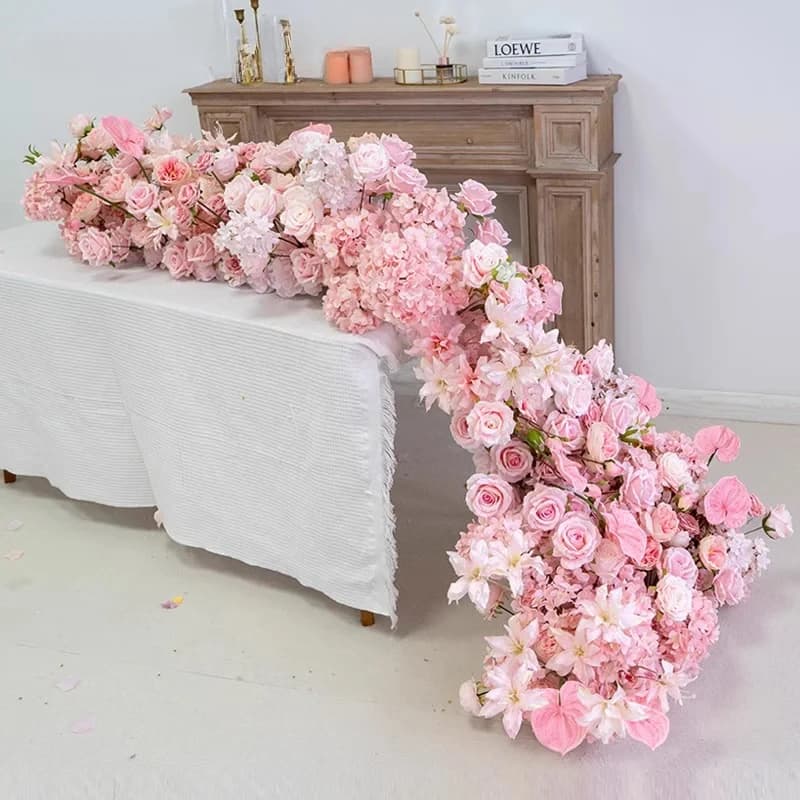 Wedding Backdrop Artificial Flower Row Decor
