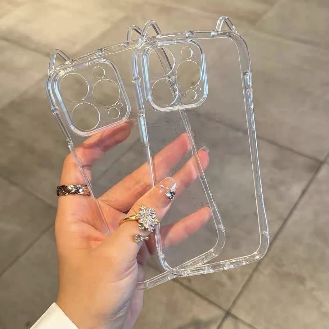Cat Ear Transparent Phone Case For iPhone