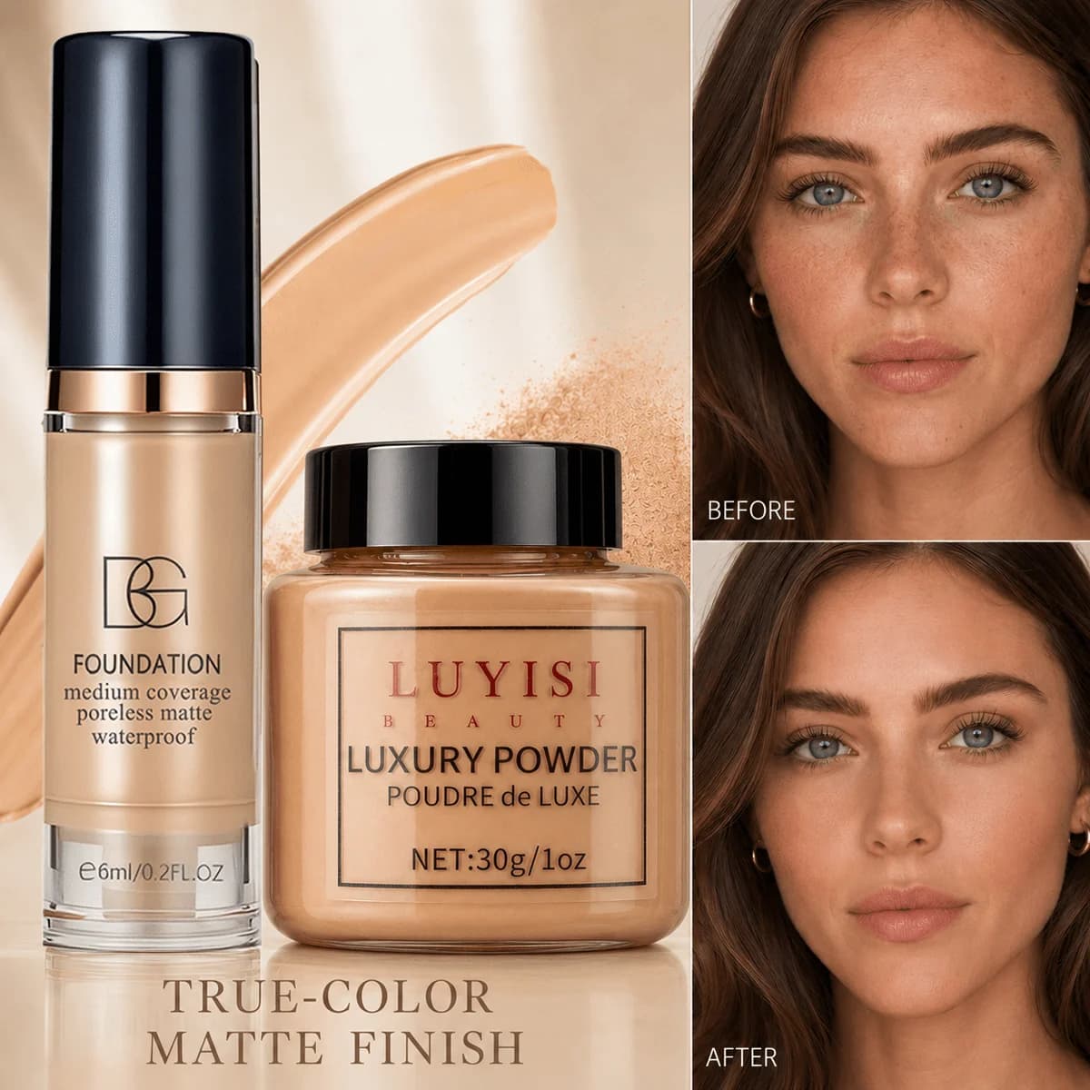 Matte Loose Powder and Waterproof Foundation Set