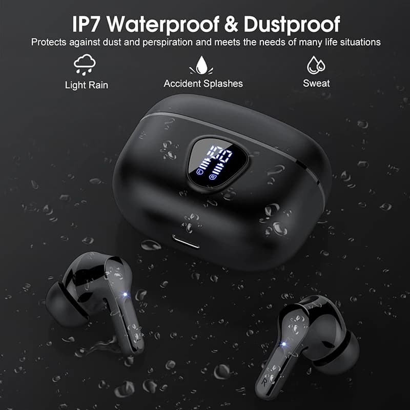 Wireless Earbuds with Noise Cancelling and LED Display