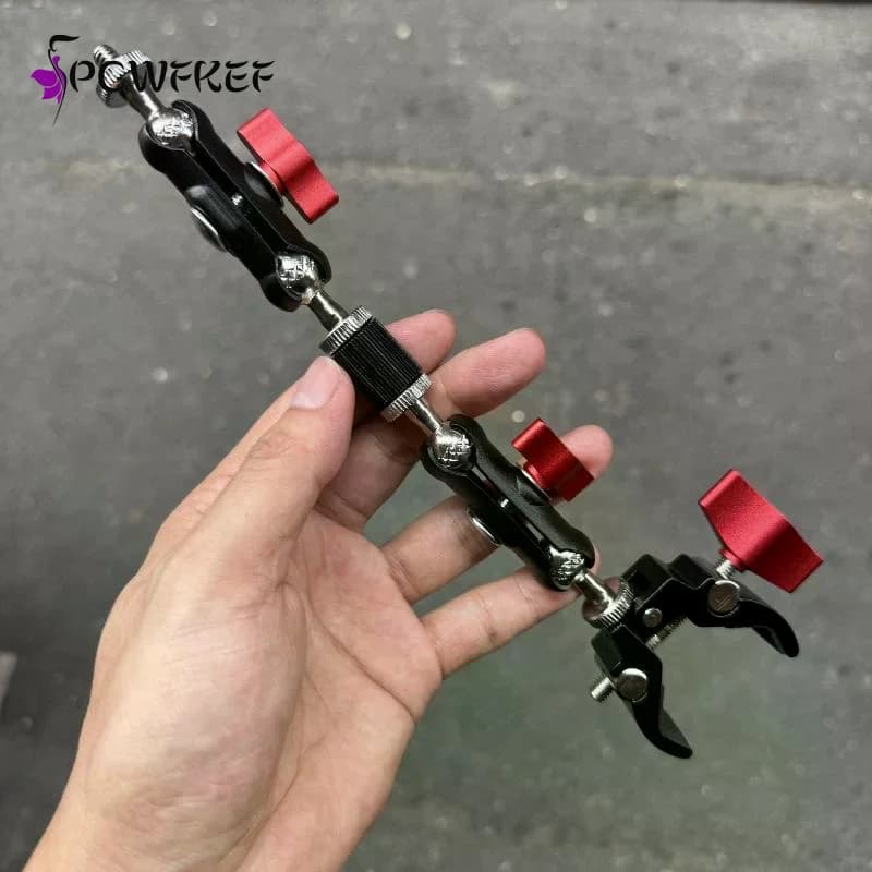 1Set Photography Accessories Camera Metal Super Clamp With Double Ball Head Magic Arm For Monitor Light Mic Phone Mount