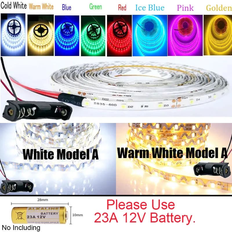 Batt. Box LED Strip / Warm White / Led Strip Set / 5m
