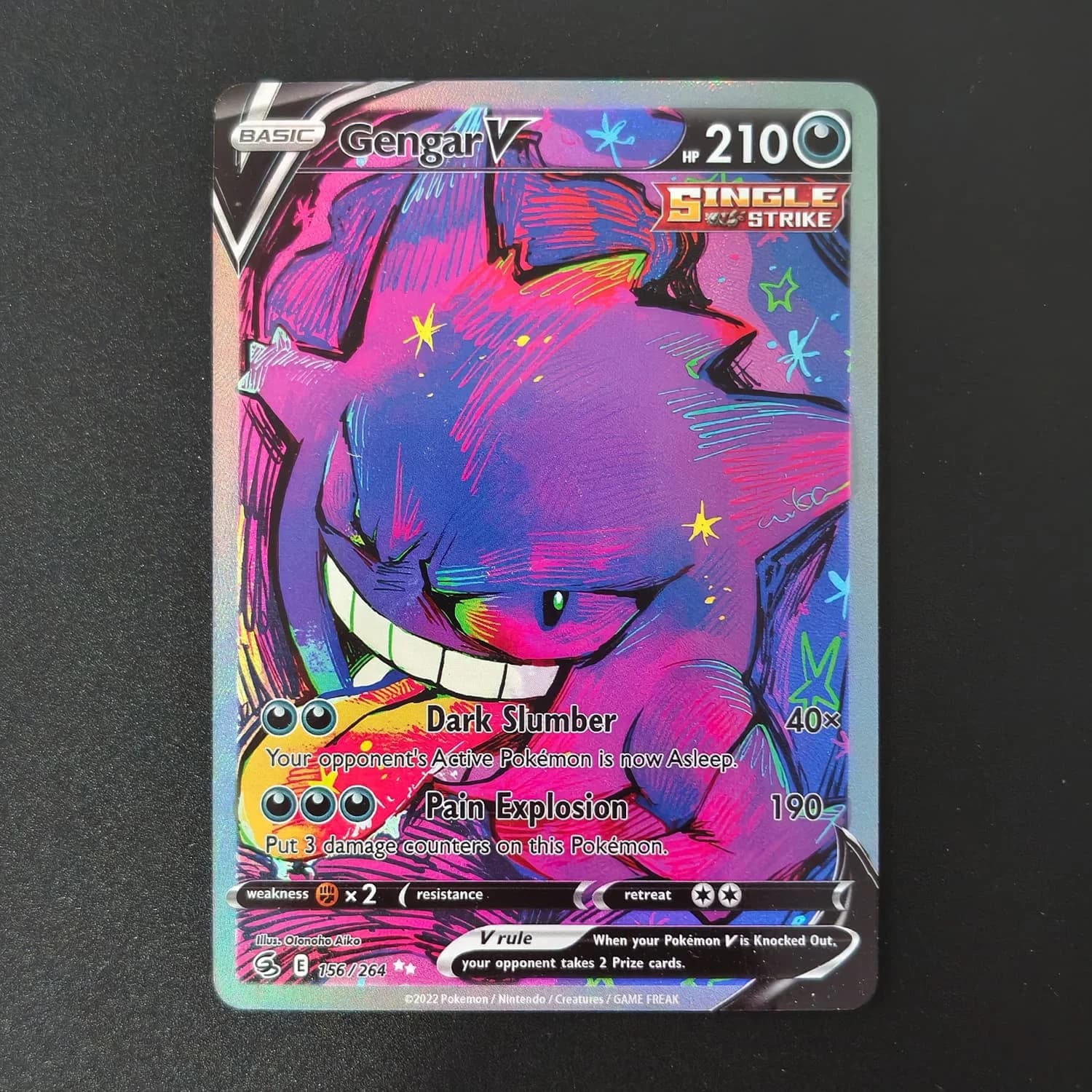 All Styles Gengar Cards Holographic Full Art Ghost Type Cards Self Made Hobby Collectible Game Card Toy