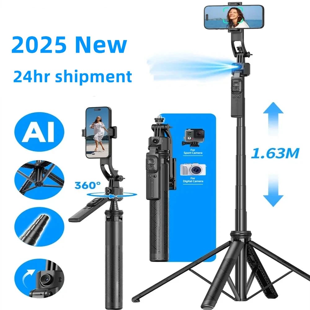 FANGTUOSI 360 Rotation Gimbal Stabilizer,Selfie Stick Tripod for Smartphone Camera With Bluetooth shutter Stabilizer for Live