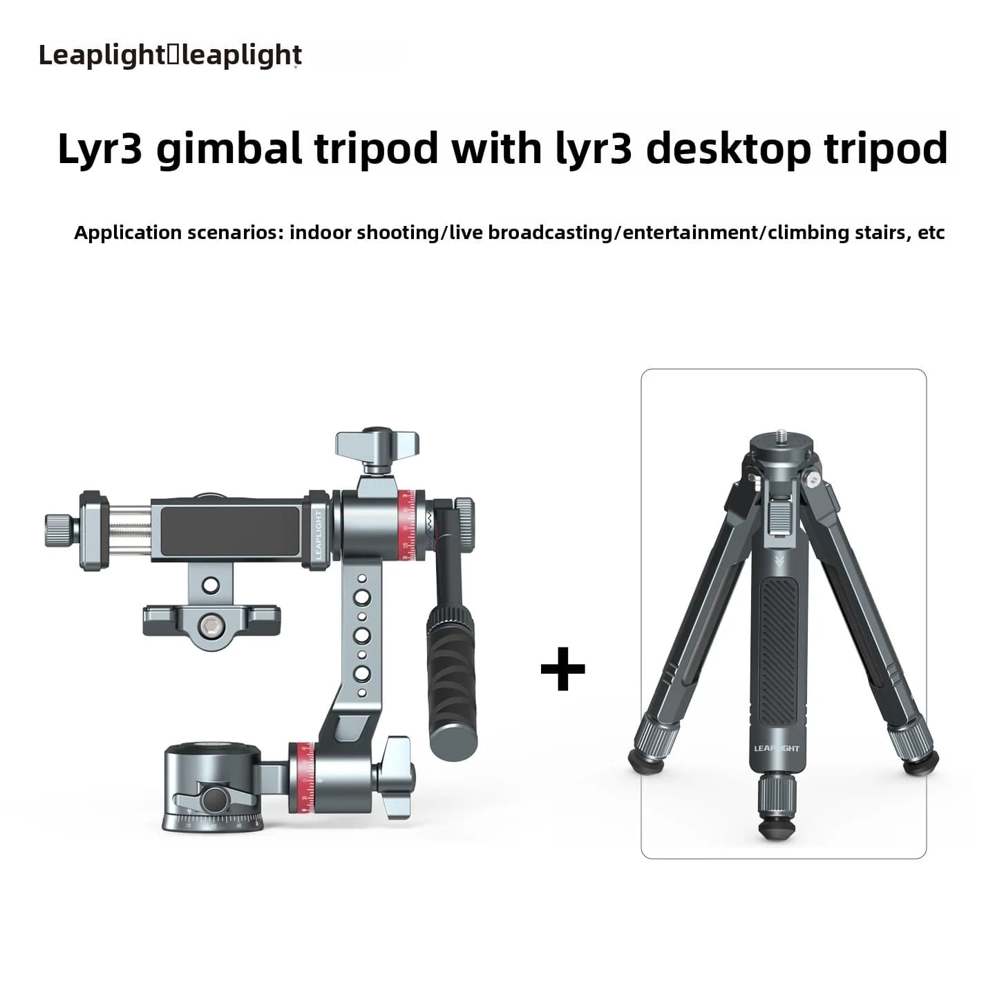 Leaplight LYR3 3-Axis Universal Phone Gimbal Stabilizer Tilt Adjustable 360 Degree Rotation for Video Recording Live Streaming