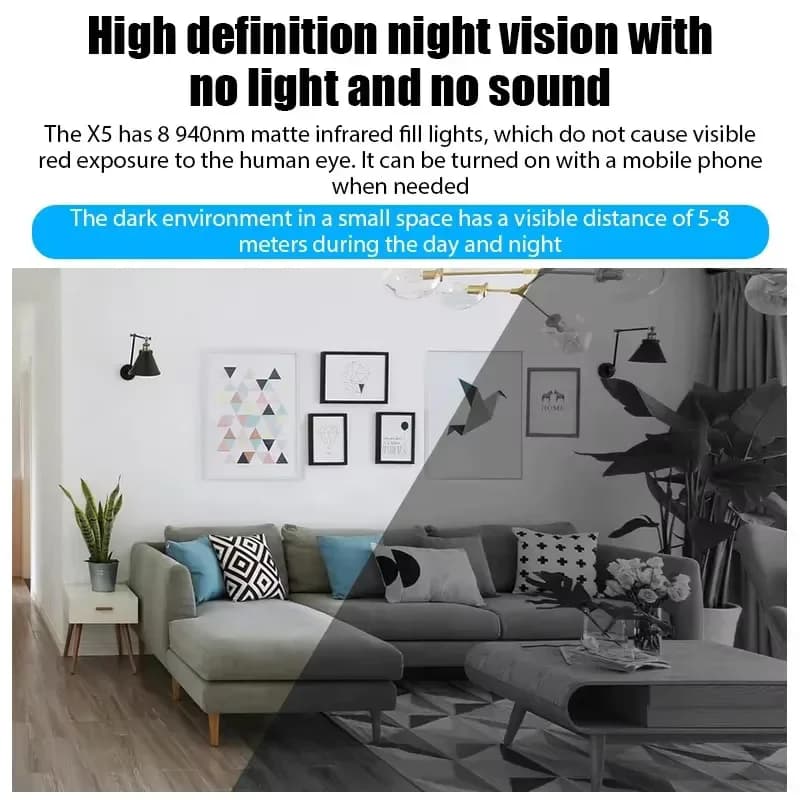 Mini X5 Camera Wireless 1080P Surveillance Security Video Cam Night Vision Motion Detect Camcorder Mini Cam Monitor Smart Home