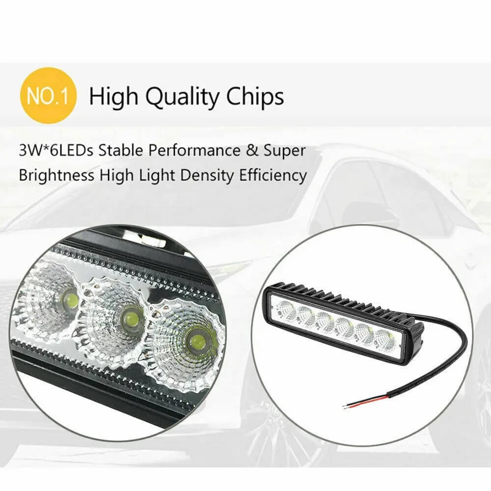 6 LED Car Work Light High Bright Spotlight Universal Offroad Automobile Truck Driving Fog Headlights DRL Driving Lamp 12V