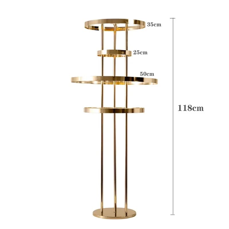 6 pcs 46 inches tall Gold-plated wedding flower stand, centerpiece for main table, for bridal showers and banquets deco