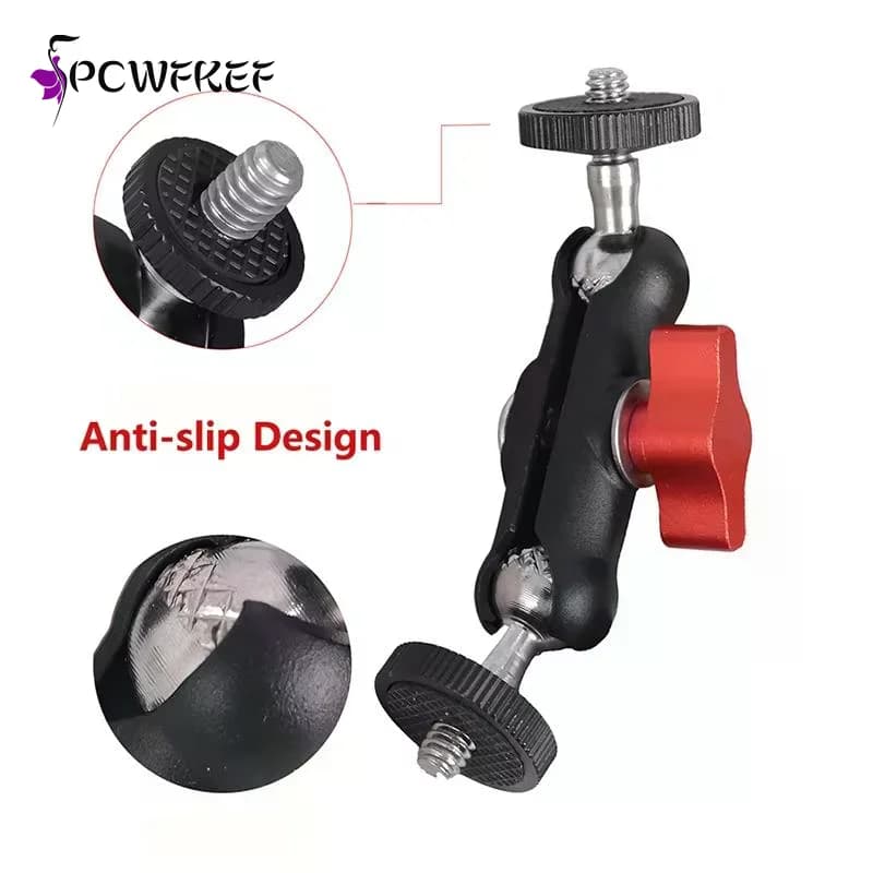 1Set Photography Accessories Camera Metal Super Clamp With Double Ball Head Magic Arm For Monitor Light Mic Phone Mount