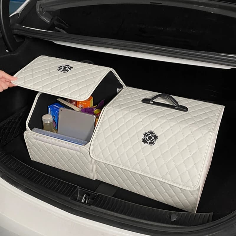 Car Trunk Organizer Durable Foldable Storage Box with Easy-Clean Compartments Versatile Interior Accessories for Car Organizati