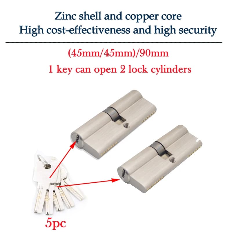 Safety Door Smart Lock Door Cylinder Locker Cylinder Door with Master Key Indoor Entrance Door Lock Me Key Customize