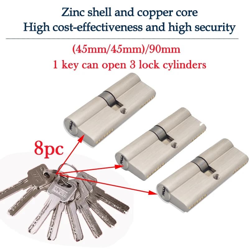 Safety Door Smart Lock Door Cylinder Locker Cylinder Door with Master Key Indoor Entrance Door Lock Me Key Customize