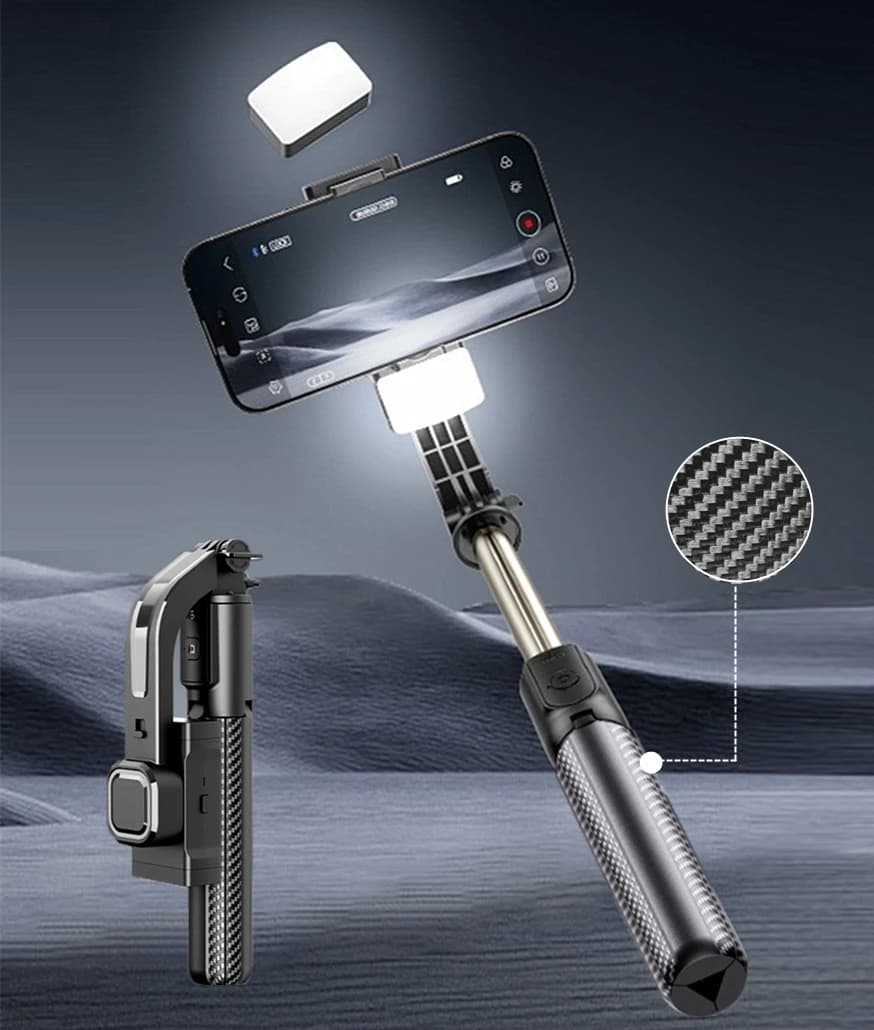 Cellphone Gimbal Stabilizer for Smartphone Mobile 1-Axis Anti Shake Selfie Stick Handheld Video Tripod Phone Holder for iPhone