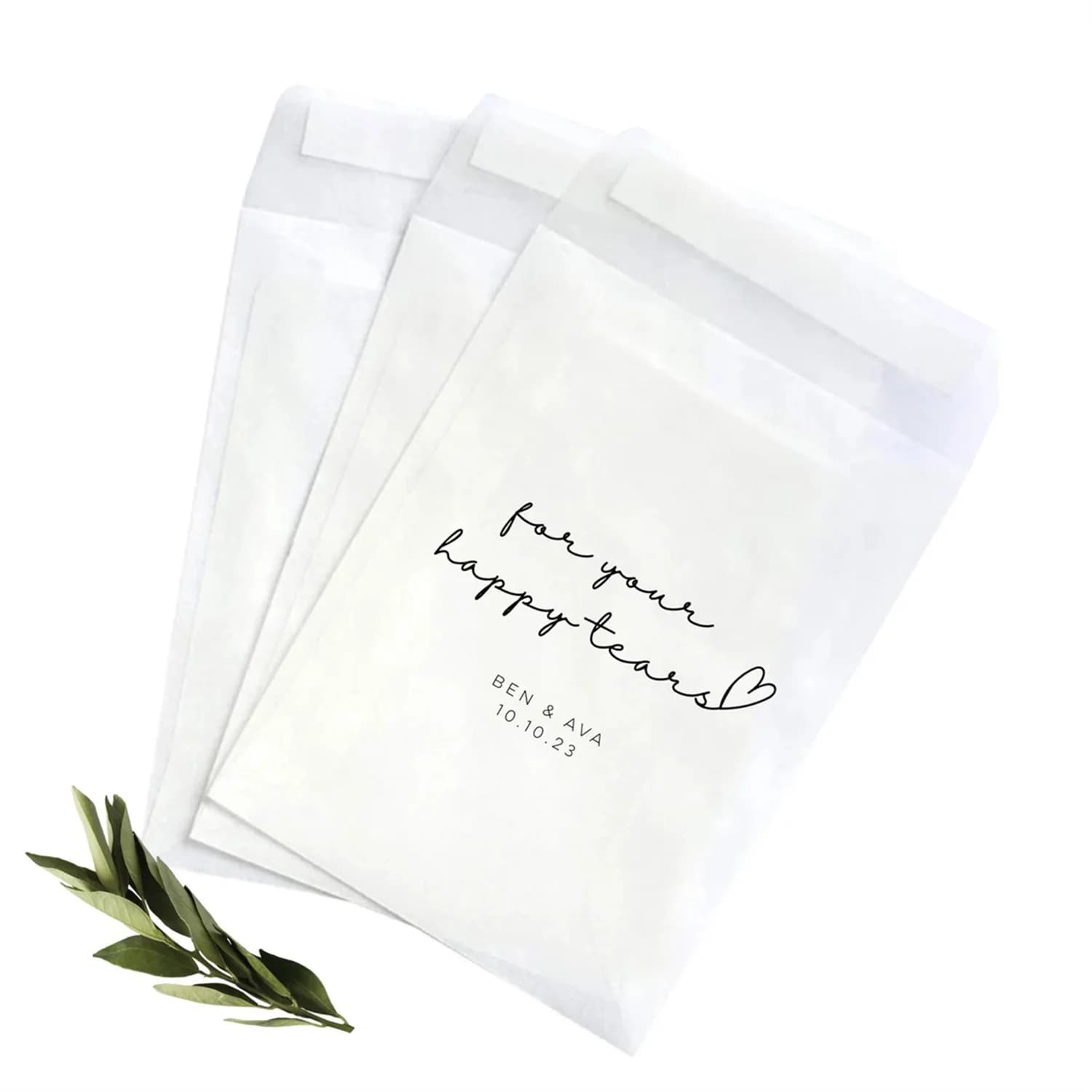 Personalised Wedding Favor Packs: Happy Tears Tissue Packets & Confetti Packs for Guests