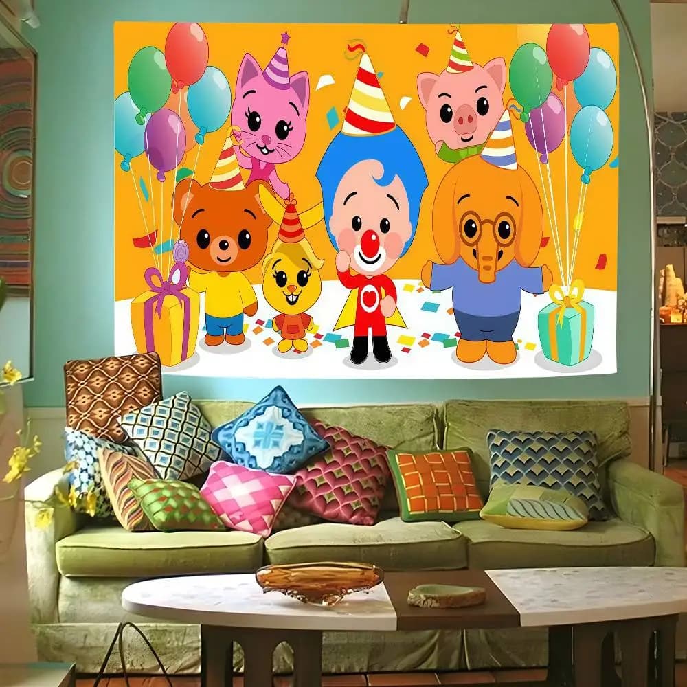 Photography Studio Backdrop Outdoor House Party Decoration Photo Background Curtain Back Drop Cartoon Plim