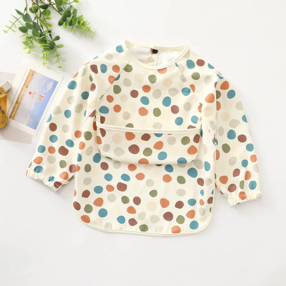 Polka dot white B / S  6-12 months