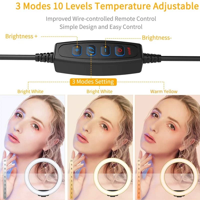 12 inch LED Ring light Photography Lighting Phone Ringlight With Tripod Stand USB Round Fill Lamp for Youtube Phone Video Live