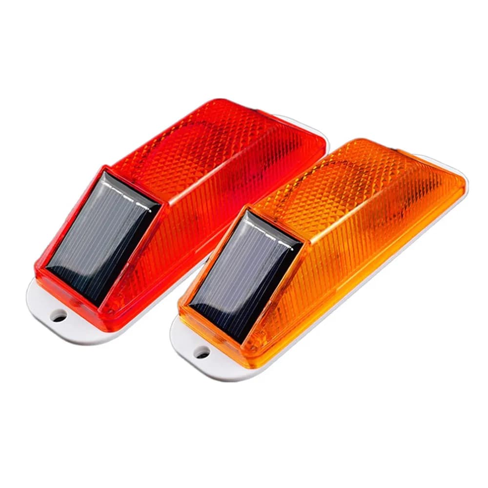 Car LED Warning Light Solar Powered Traffic Caution Lights Night Driving Single Lamp Universal Waterproof Bulb Car Accessories