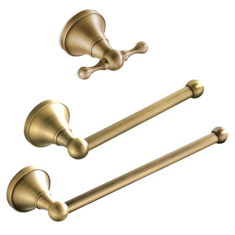 Antique Brass Bathroom Hardware Accessory Set