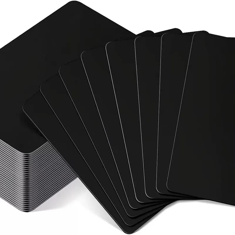 Black Aluminum Engraving Plates Geometric Design Set