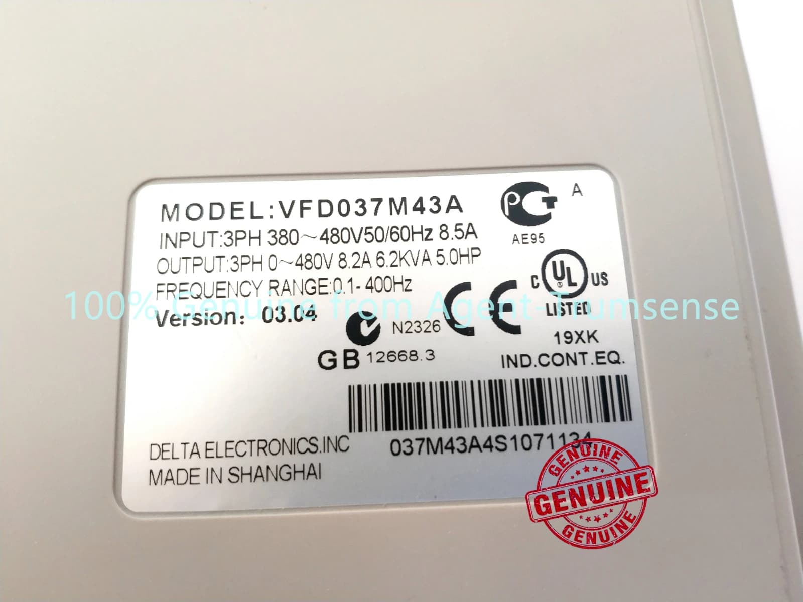 Genuine VFD037M43A / 380 to 480V 8.5A / 0 to 480V 8.2A