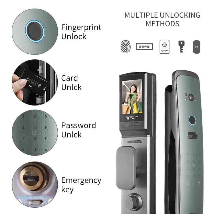 Smart Door Lock with Camera Smart Fingerprint Digital Password Electronic Automatic Wifi Locks Door Lock