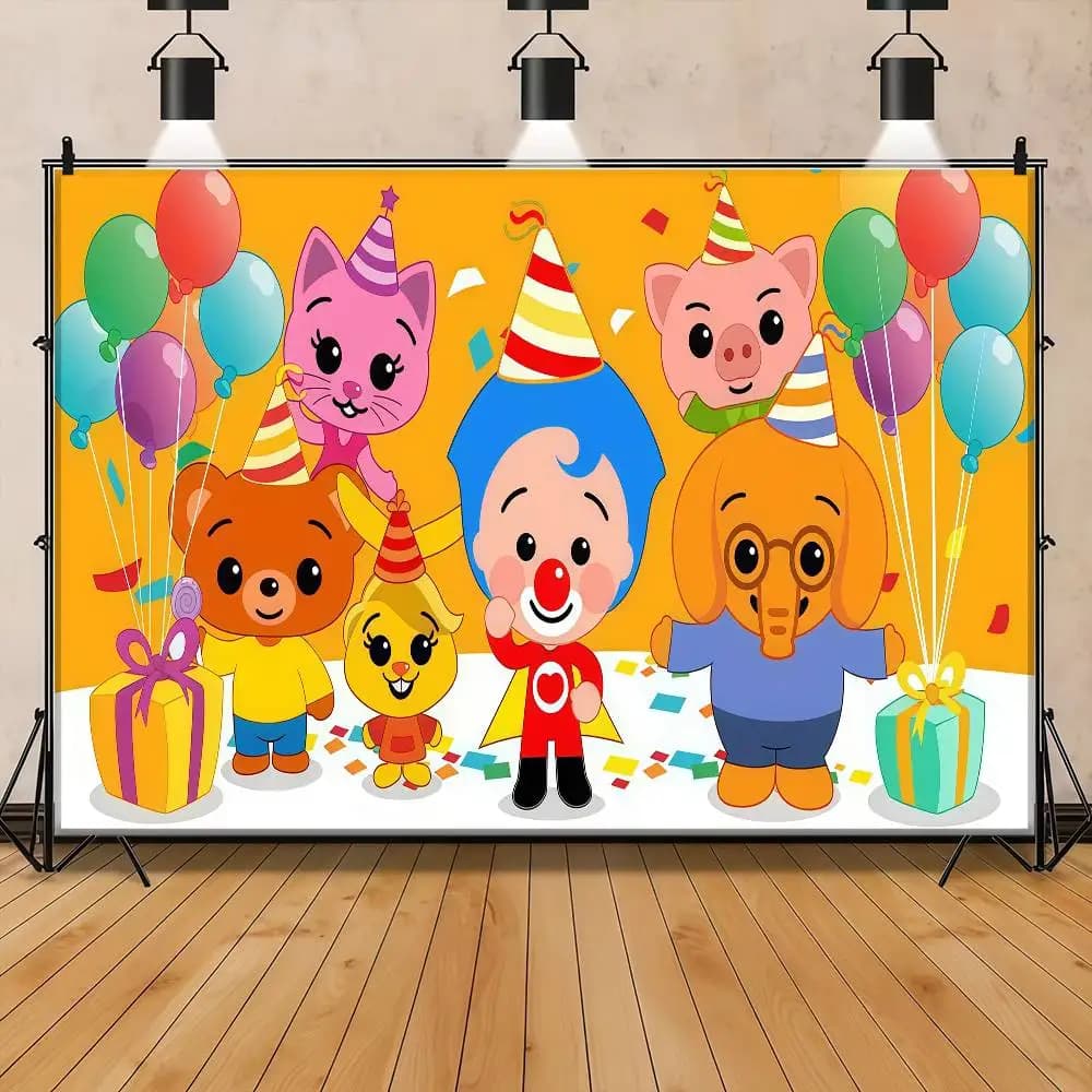 Photography Studio Backdrop Outdoor House Party Decoration Photo Background Curtain Back Drop Cartoon Plim