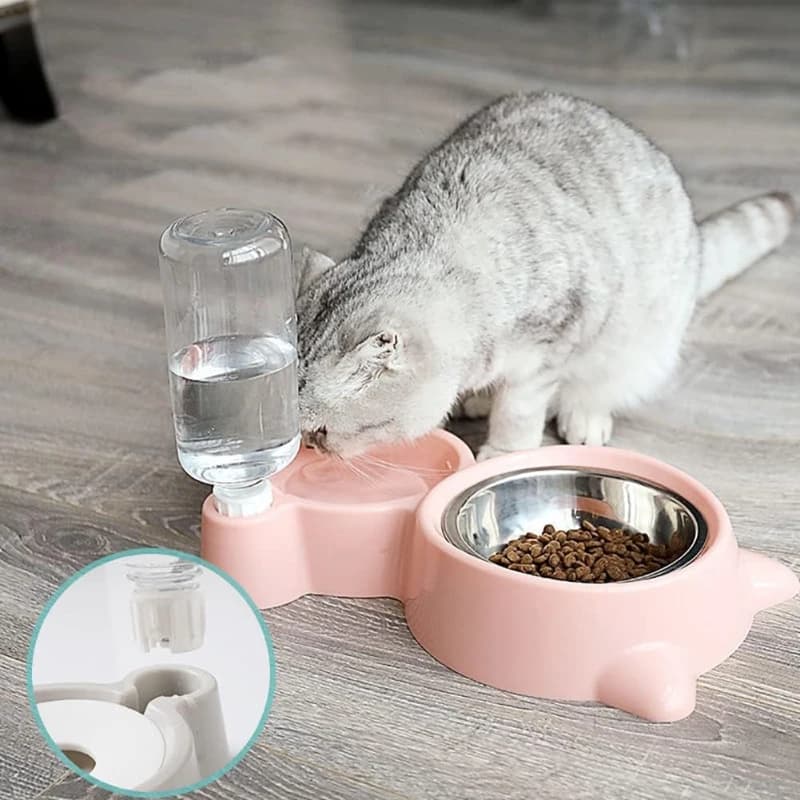 Automatic Pet Water Dispenser with Food Bowl