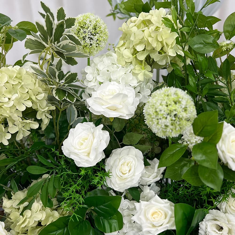 Wedding Decor Luxury Flower Row Table Centerpiece Green White Arrangement Backdrop Arch Event Party Floor Floral Decoration