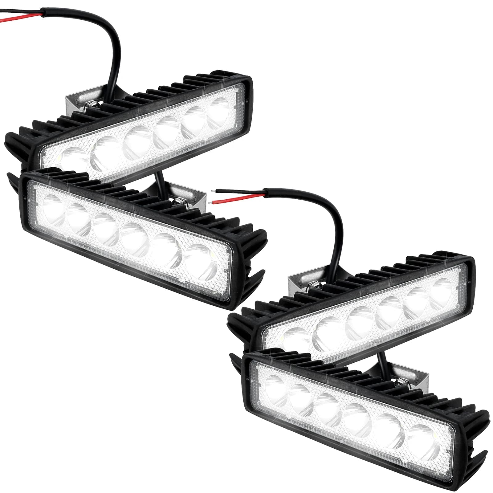 Car LED Light Bar 12V 18W 6000K Super Bright Work Light IP67 Waterproof Flood Spot White Off Road Head light Driving Light