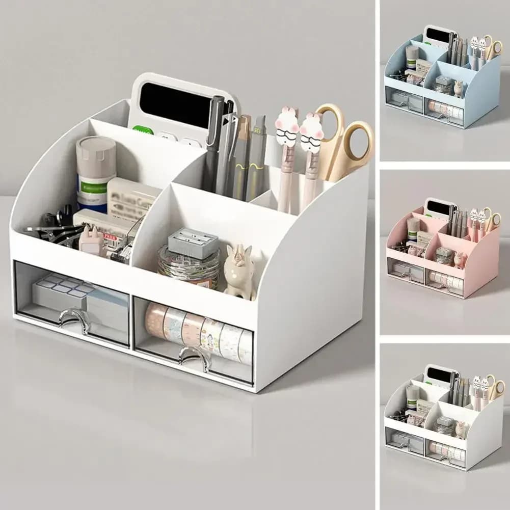 Desk Organizer With Two Drawers Plastic