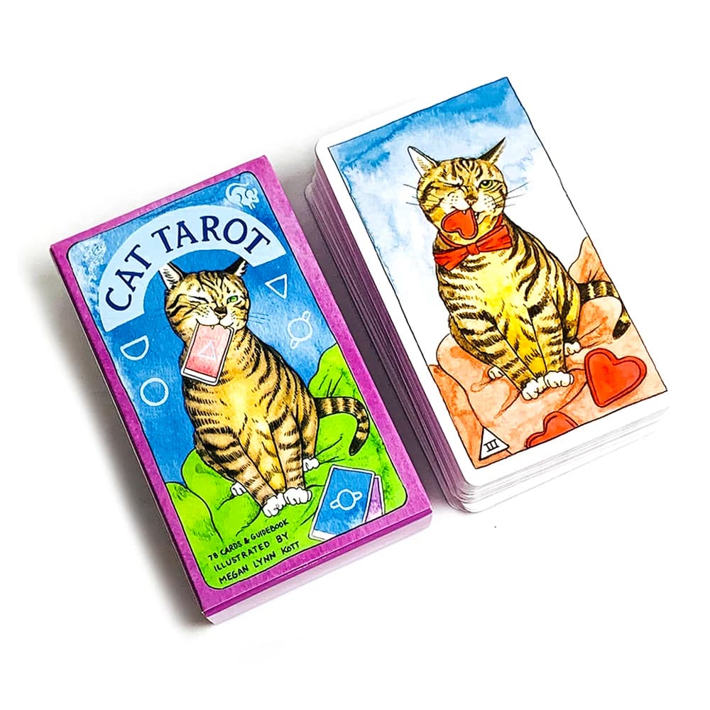 Cat Tarot Cards 78 Cute Cat Design Tarot Cards English Version Divination & Emotional Reading Card for Tarot Readers & Cat Lover