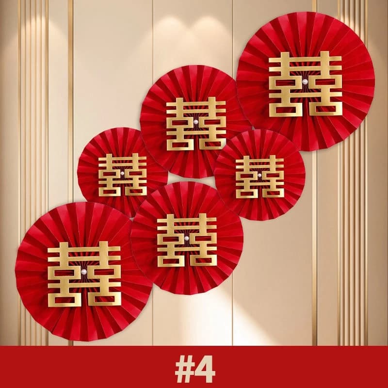 2026 Chinese Wedding Decoration Double Happiness Background Wall Ornament Traditional Wedding Wall Stickers Decal Party Supplies