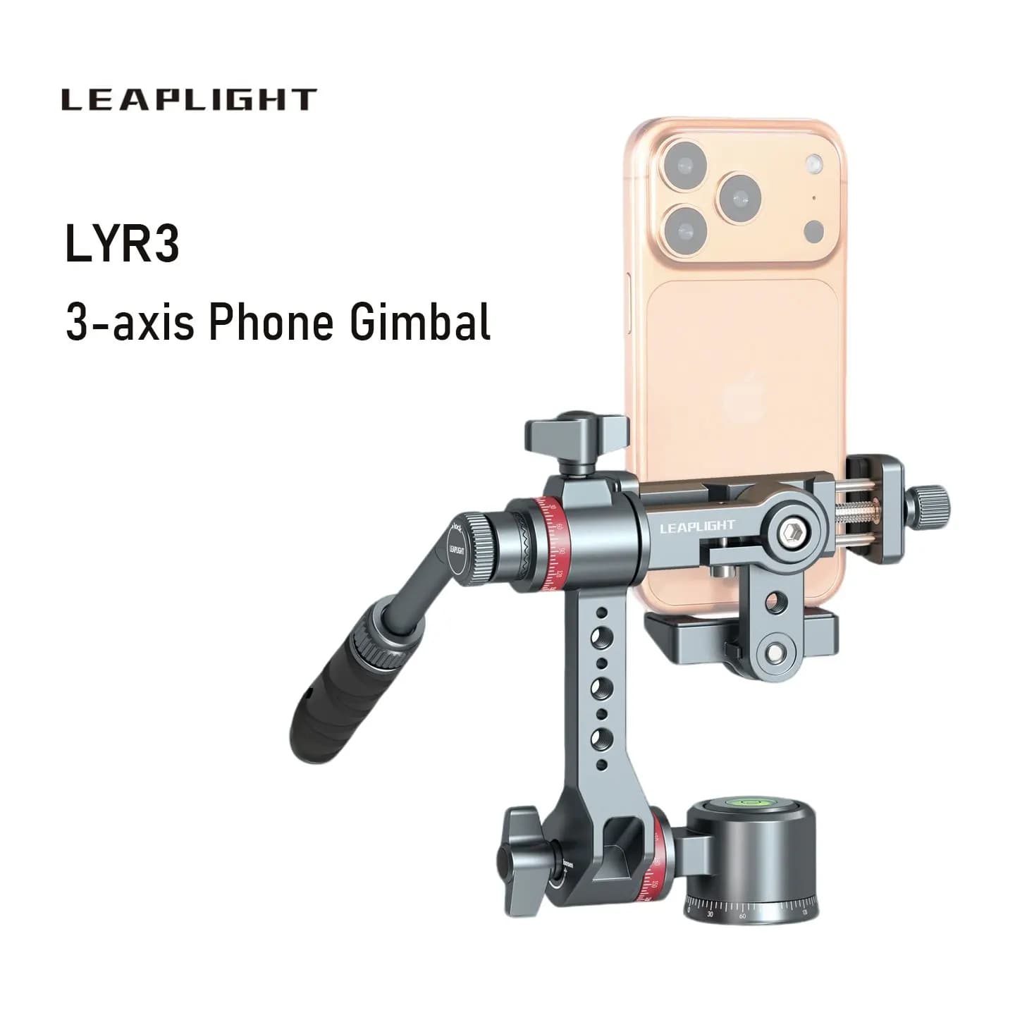Leaplight LYR3 3-Axis Universal Phone Gimbal Stabilizer Tilt Adjustable 360 Degree Rotation for Video Recording Live Streaming