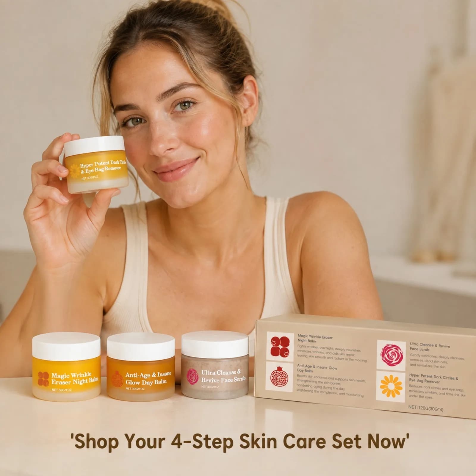 Skincare Set Day Night Cream Eye Scrub