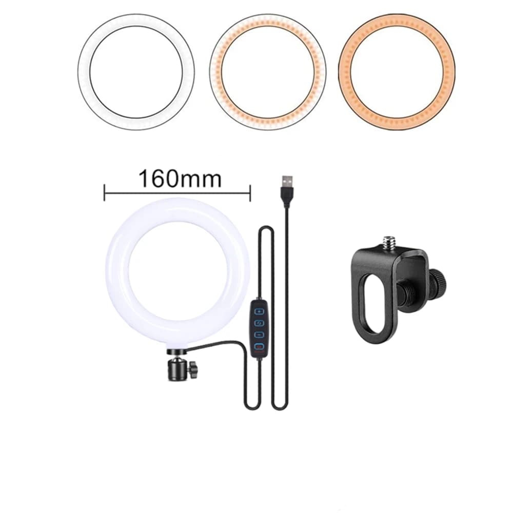 Ring Light LED Lamp Lighting With Clip On Laptop Computer For Video Conference Zoom Webcam Chat Live Streaming Youtube