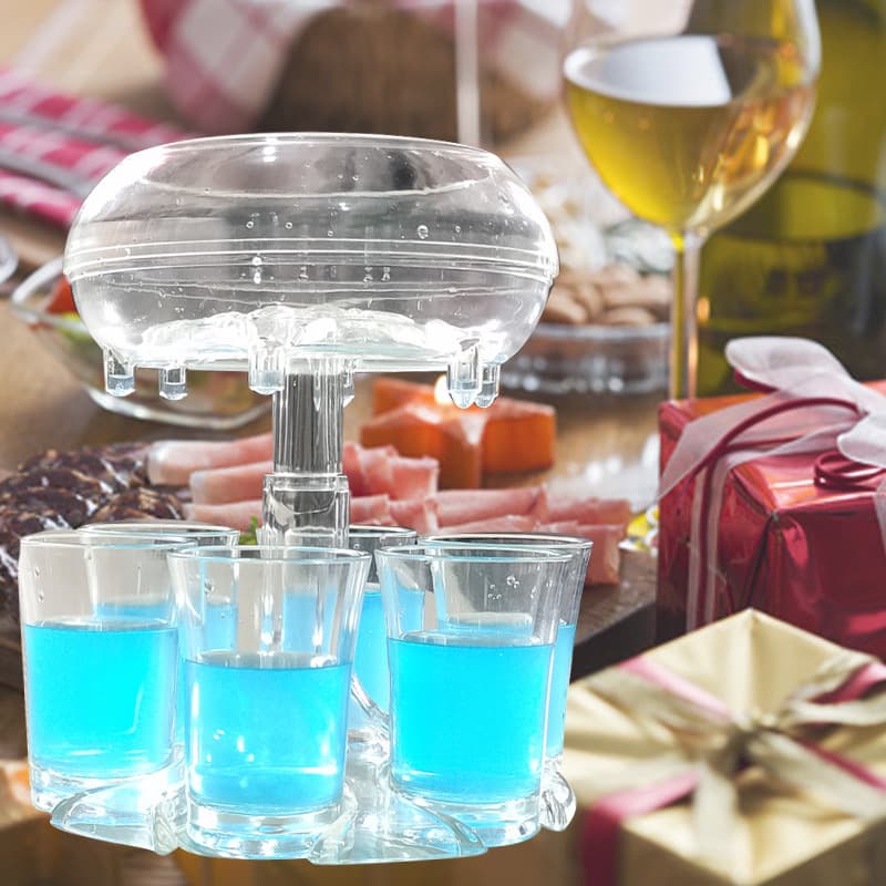 6-Shot Glass Dispenser Holder Rack