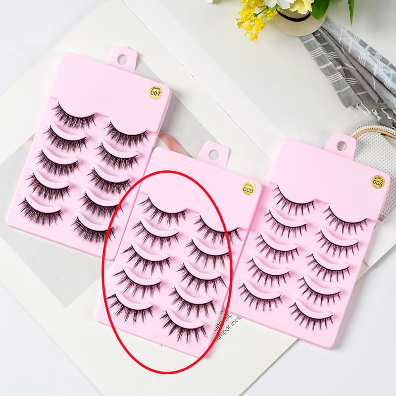 5 Pairs Manga Lashes Anime Cosplay Natural Wispy Korean Makeup Artificial False Eyelashes