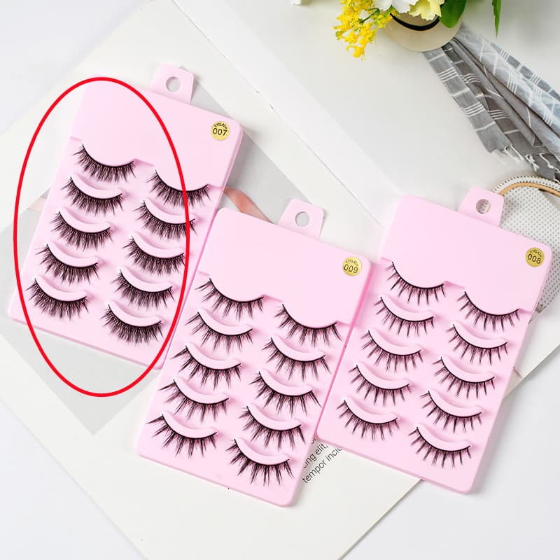 5 Pairs Manga Lashes Anime Cosplay Natural Wispy Korean Makeup Artificial False Eyelashes