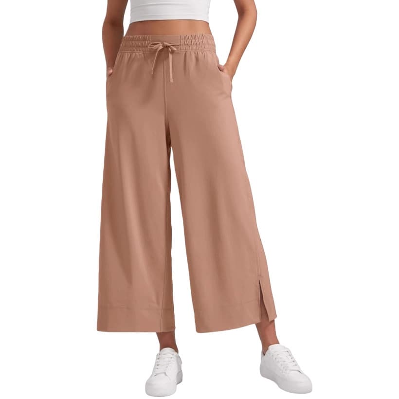 Womens High-Waisted Wide-Leg Casual Sports Pants