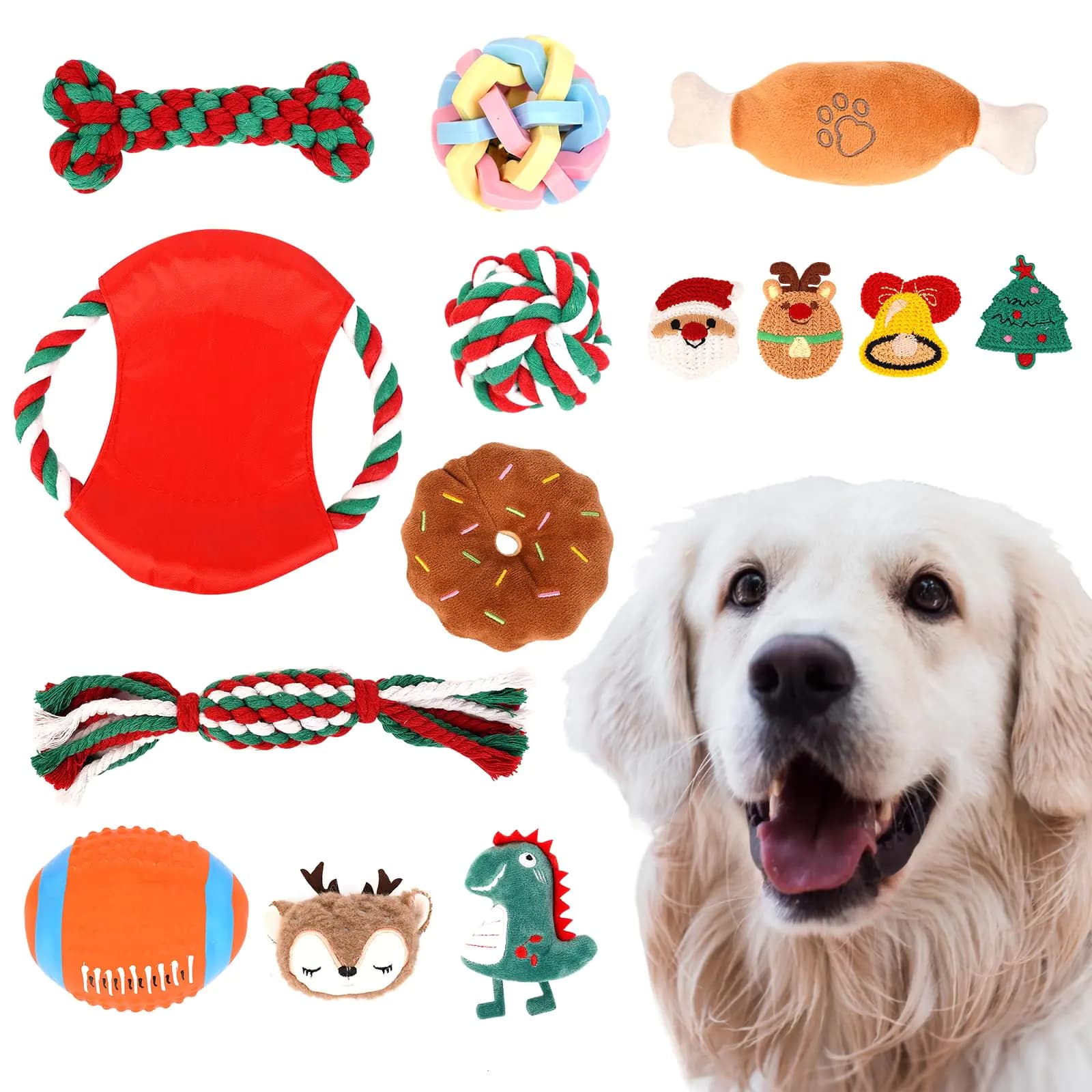 Dog Toys Christmas Gift Set for Small Dogs