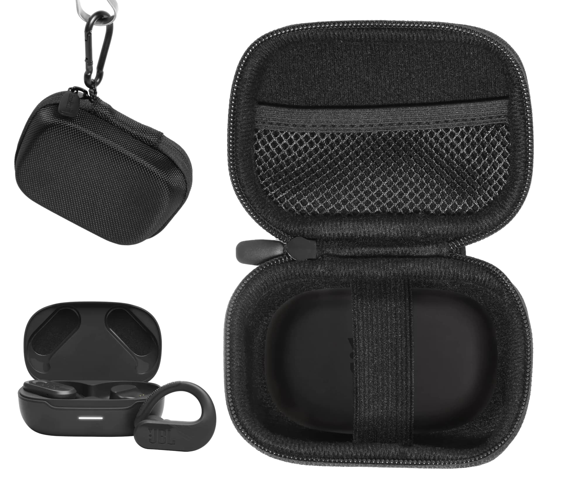 Alltravel TWE Earbuds Case for JBL Endurance Peak 3 Peak 2 and Peak True Wireless Earbuds (Black)