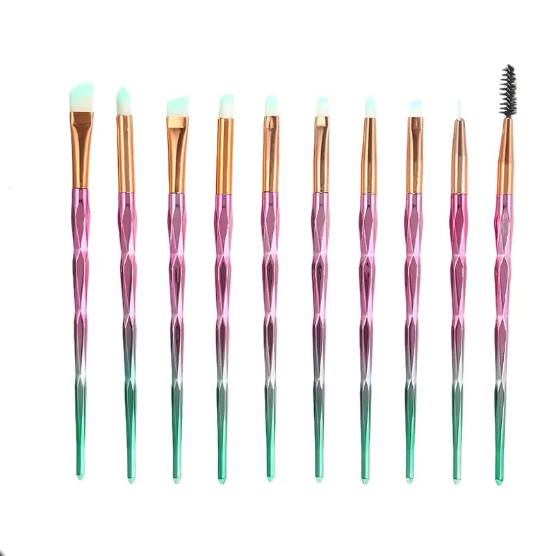 Multicolor Makeup Brushes with Electroplated Finish