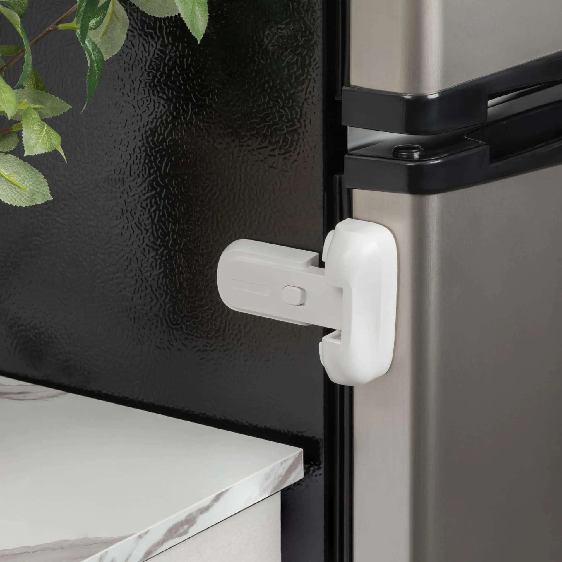 Todays Kids Child Proof Refrigerator Lock - Easy to Install Child Lock for Fridge Open Normal Feature - One Hand Operation Freezer Lock No Tools Needed - Secure Fridge Lock Wide Application