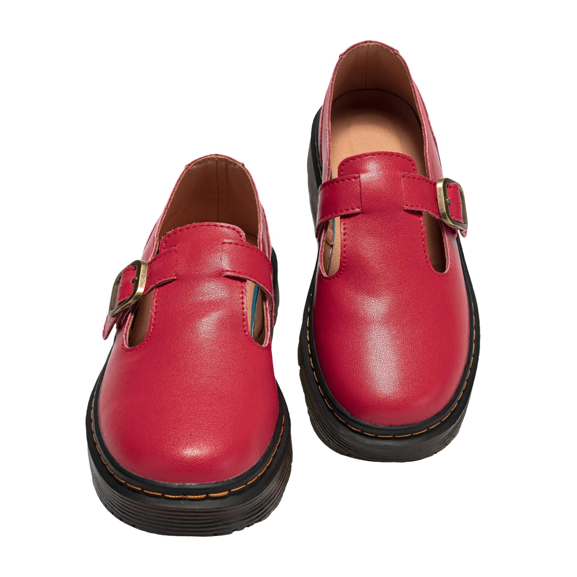 Svprsofi Womens Comfort Mary Jane Flats Shoes Fashion Ankle Strap Flats for Women Breathable Lightweight Women Dress Shoes Red7