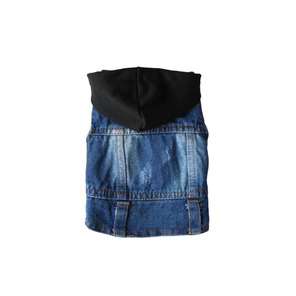 Angoily Dog Jacket Denim Vest: Small Hooded Sweatshirt Outfit Yorkie Clothes for Puppy Jacket Jean Jacket for Small Dogs Pet Supplies Poodle Dog Shirt Tank Clothing Pet Clothes Dog Denim Jacket