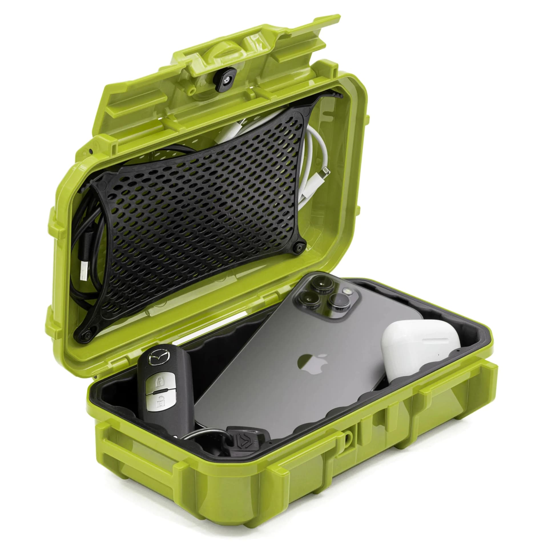 Seahorse 56 Portable Waterproof Dry Box Hard Protective Micro Case - Mil Spec/USA Made / IP67 Waterproof/Lockable/Airtight/Smell Proof - for Hand Tools Hobby Tools (Green)