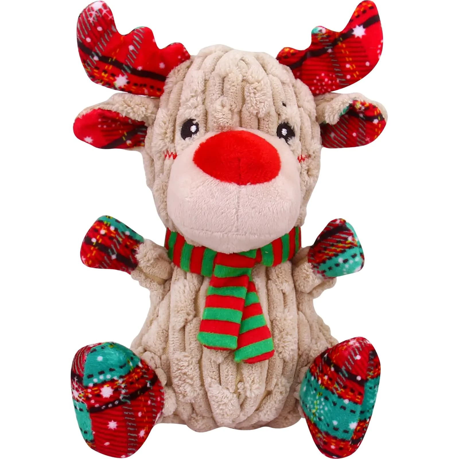 Christmas Elk Plush Dog Toy with Squeaker